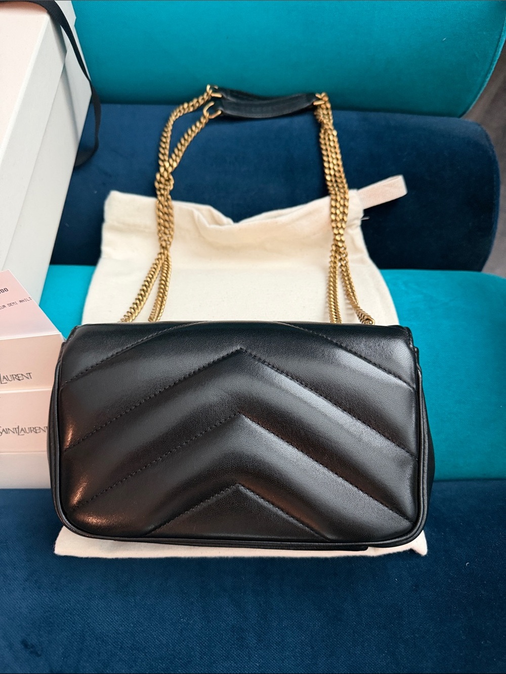 Saint Laurent Loulou Mini in Lambskin Crossbody Black - NWB - Picture 4 of 7